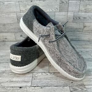 Hey Dude Wally Sox Stingray Shoes Mens Size 11 Gray Knit Slip On Lightweight